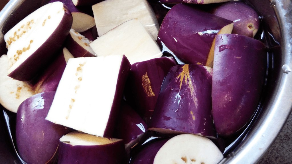 Cut Up Eggplants